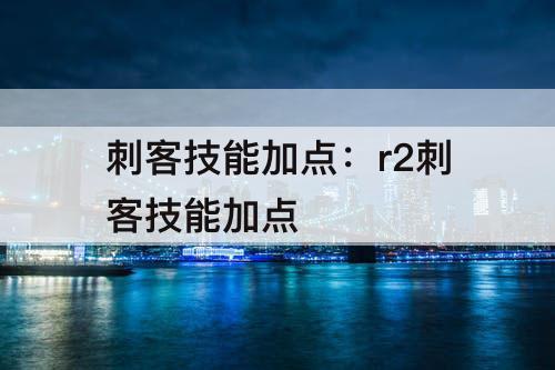 刺客技能加点：r2刺客技能加点