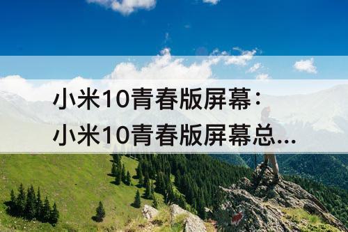 小米10青春版屏幕：小米10青春版屏幕总成更换