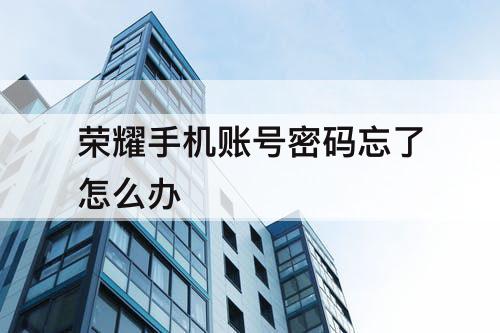 荣耀手机账号密码忘了怎么办