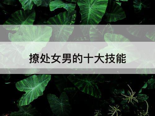 撩处女男的十大技能