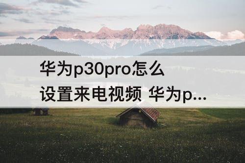 华为p30pro怎么设置来电视频 华为p30pro怎么设置来电视频秀