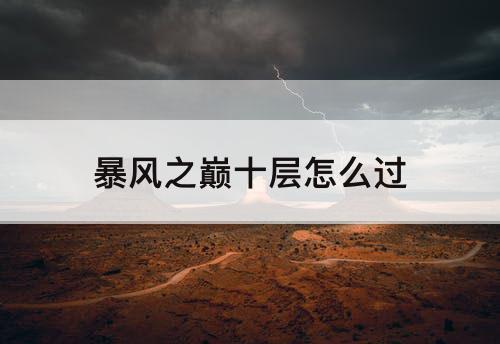 暴风之巅十层怎么过