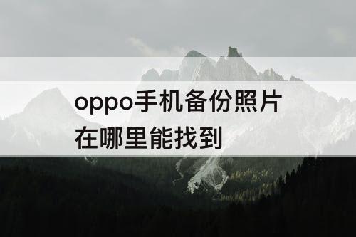 oppo手机备份照片在哪里能找到