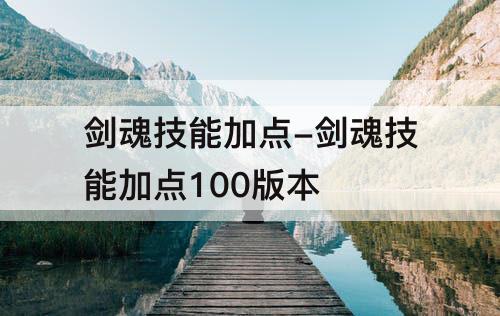 剑魂技能加点-剑魂技能加点100版本