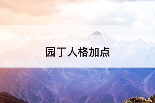 园丁人格加点