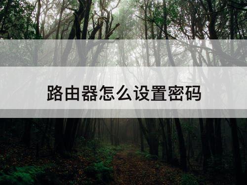 路由器怎么设置密码