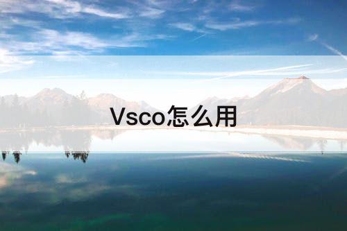 Vsco怎么用