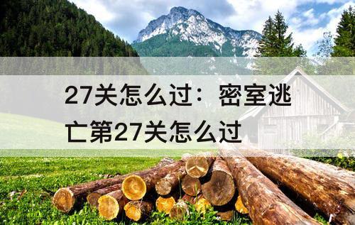 27关怎么过：密室逃亡第27关怎么过