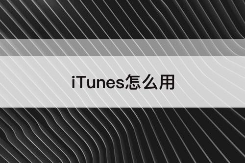 iTunes怎么用