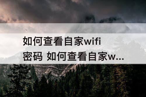 如何查看自家wifi密码 如何查看自家wifi密码手机