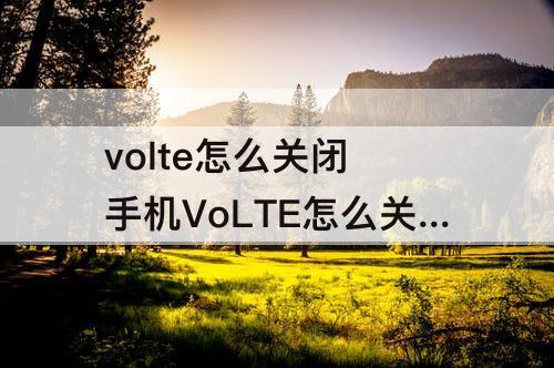 volte怎么关闭 手机VoLTE怎么关闭