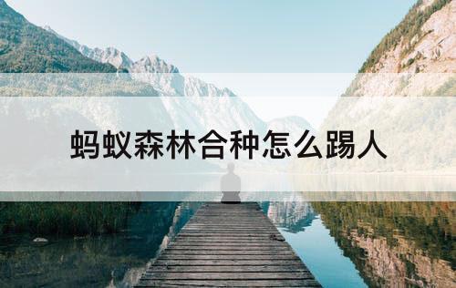 蚂蚁森林合种怎么踢人