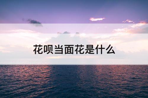 花呗当面花是什么