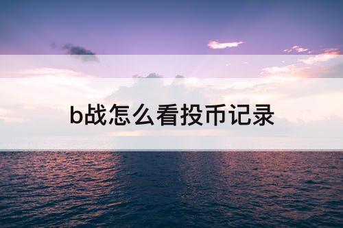 b战怎么看投币记录