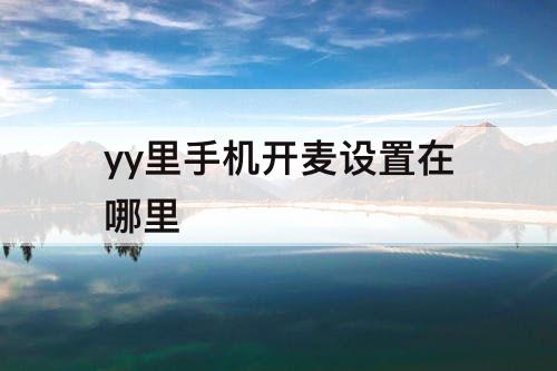 yy里手机开麦设置在哪里