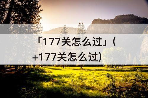 「177关怎么过」(+177关怎么过)