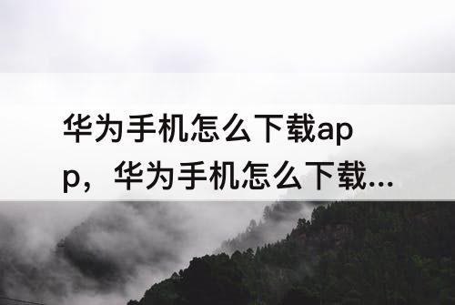 华为手机怎么下载app，华为手机怎么下载app store