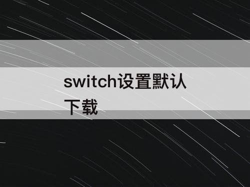 switch设置默认下载