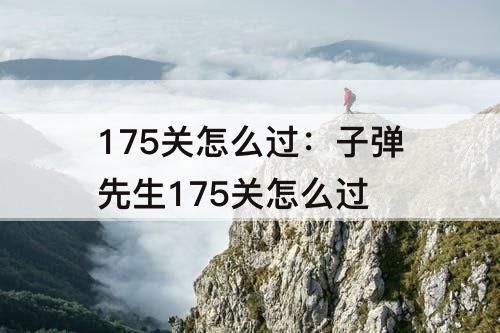 175关怎么过：子弹先生175关怎么过