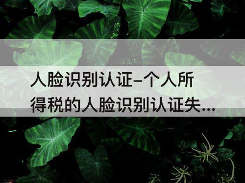人脸识别认证-个人所得税的人脸识别认证失败原因