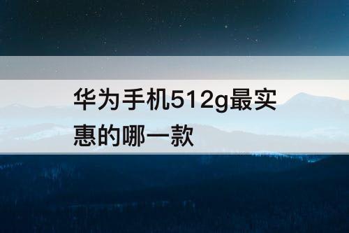 华为手机512g最实惠的哪一款