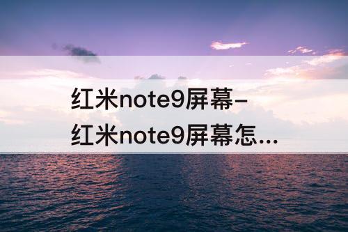 红米note9屏幕-红米note9屏幕怎么样