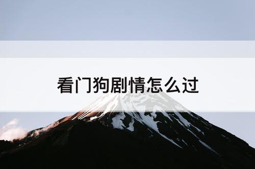看门狗剧情怎么过