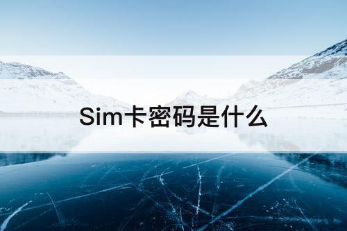 Sim卡密码是什么