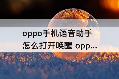 oppo手机语音助手怎么打开唤醒 oppo手机语音助手怎么打开唤醒A59s