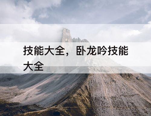 技能大全，卧龙吟技能大全