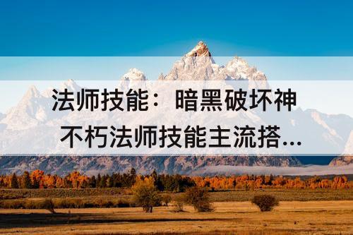 法师技能：暗黑破坏神 不朽法师技能主流搭配一览