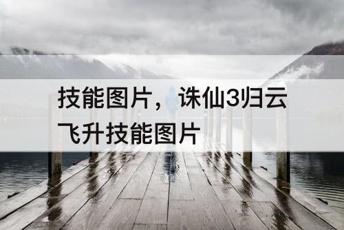 技能图片，诛仙3归云飞升技能图片