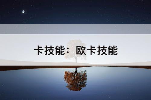 卡技能：欧卡技能