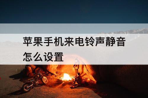 苹果手机来电铃声静音怎么设置