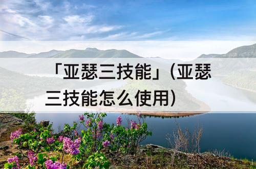 「亚瑟三技能」(亚瑟三技能怎么使用)