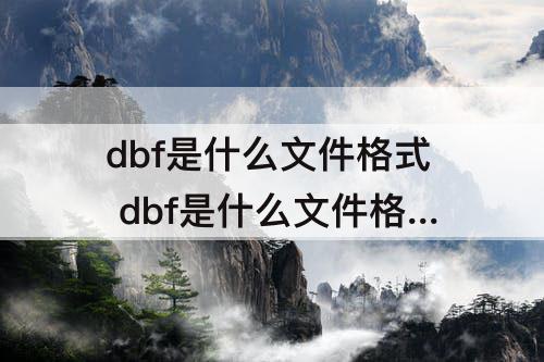 dbf是什么文件格式 dbf是什么文件格式怎么转换成pdf