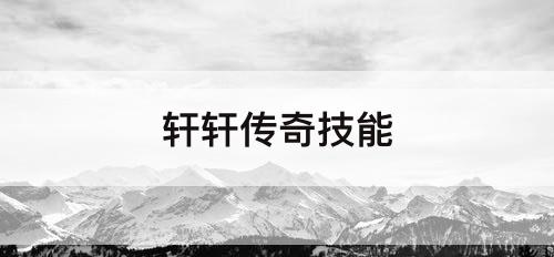 轩轩传奇技能