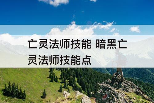 亡灵法师技能 暗黑亡灵法师技能点