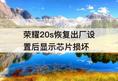 荣耀20s恢复出厂设置后显示芯片损坏