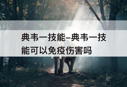 典韦一技能-典韦一技能可以免疫伤害吗