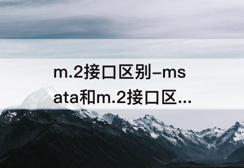 m.2接口区别-msata和m.2接口区别