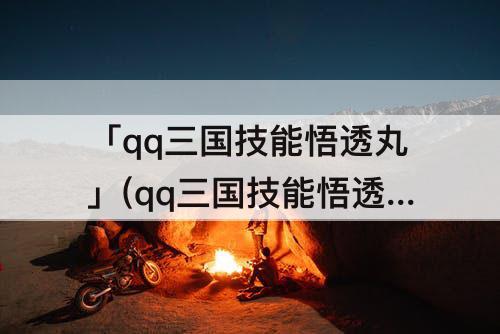 「qq三国技能悟透丸」(qq三国技能悟透丸兑换)
