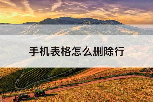 手机表格怎么删除行