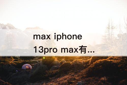 max iphone13pro max有什么颜色
