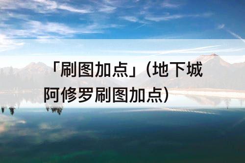 「刷图加点」(地下城阿修罗刷图加点)