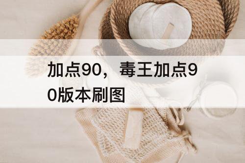 加点90，毒王加点90版本刷图