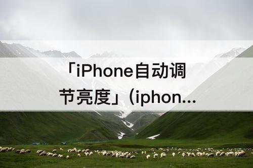 「iPhone自动调节亮度」(iphone自动调节亮度太暗)