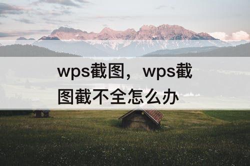 wps截图，wps截图截不全怎么办