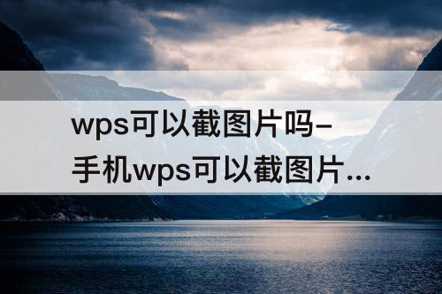 wps可以截图片吗-手机wps可以截图片吗
