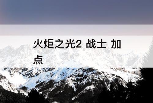 火炬之光2 战士 加点